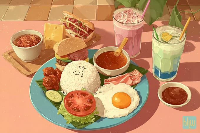 draw delicious food illustration