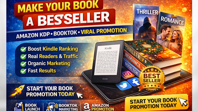do amazon kdp book promotion, launch campaign,  booktok marketing to boost sales