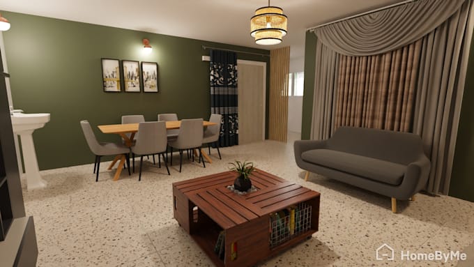 design realistic 3d interior, 3d exterior and 2d floor plan