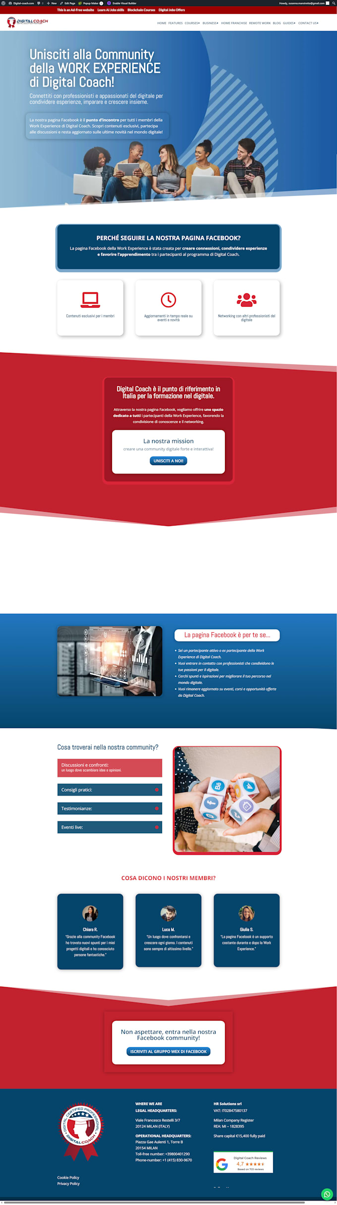 design a professional wordpress landing page with UX UI