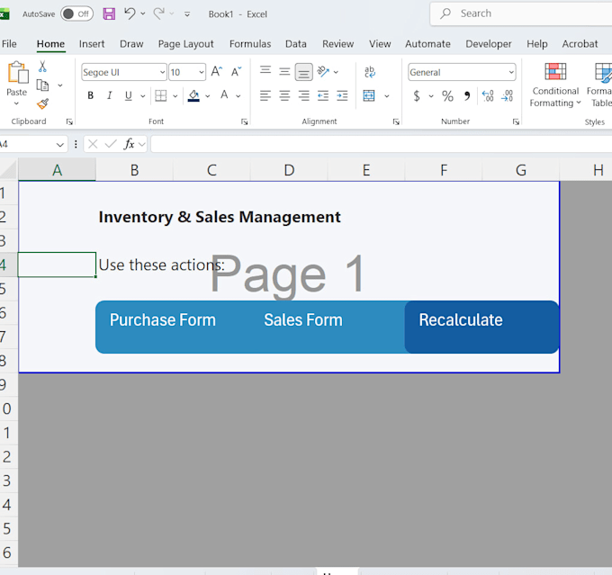 complete inventory and sales management gui in excel
