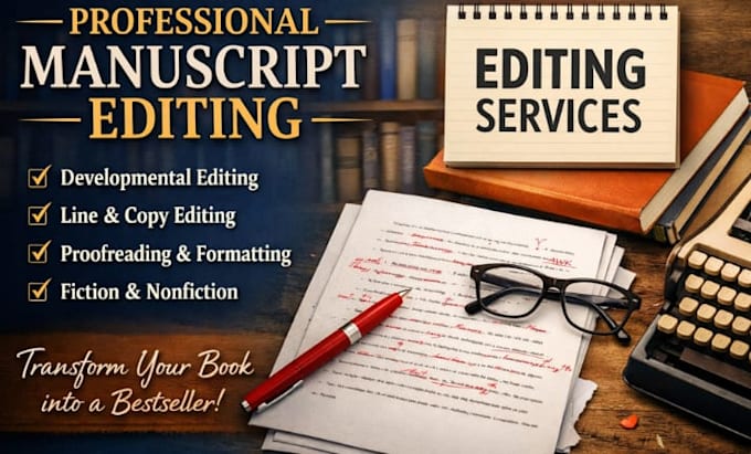 professionally edit, proofread, line edit your manuscript