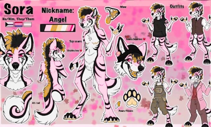 draw a furry reference sheet furry ref sheet for your fursona