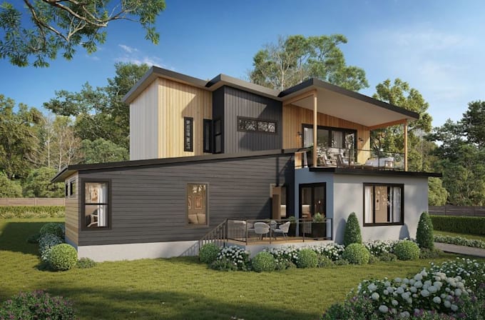 reframe residential house, 3d modeling, 3d exterior rendering, interior design