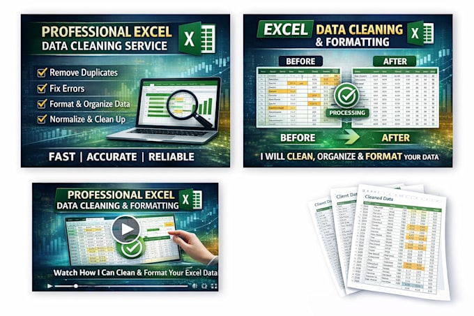 do professional excel data cleaning and formatting as per corporate standards