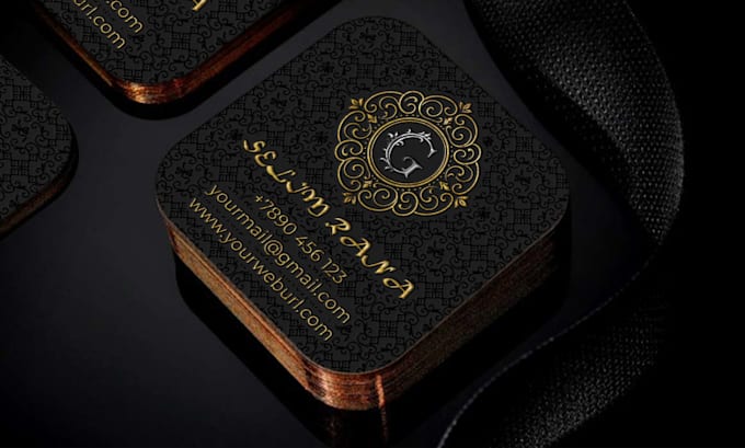 design luxury gold foil business card with print ready files