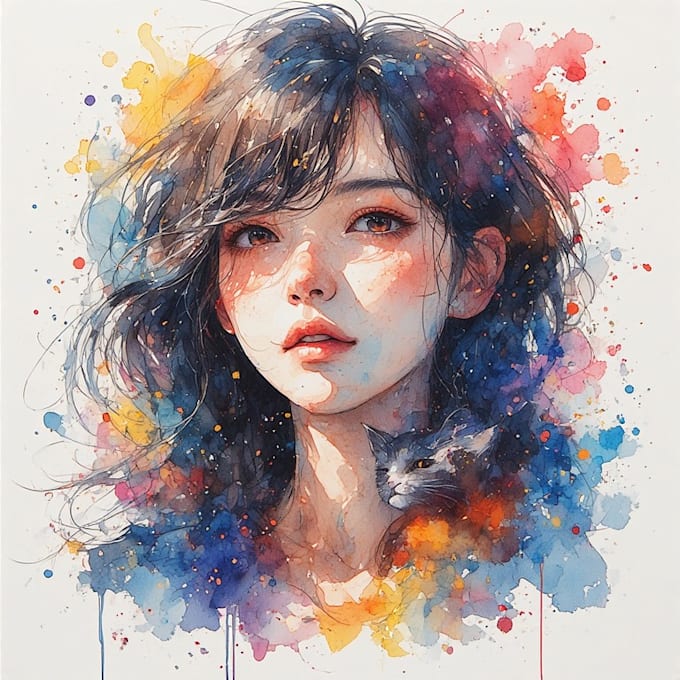 create a custom artistic watercolor portrait