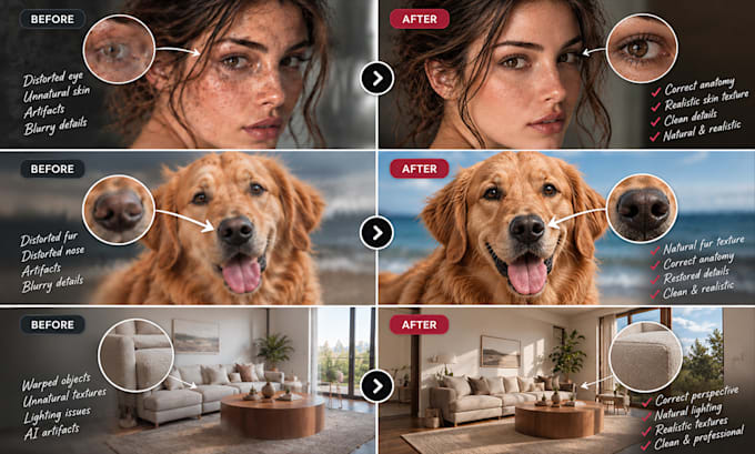 fix ai generated images, correct mistakes and artifacts