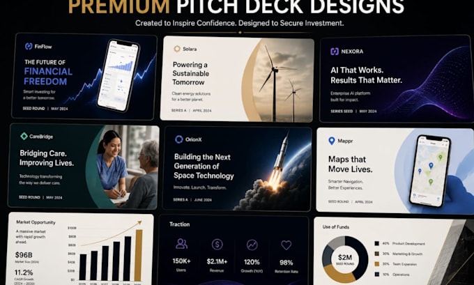 design a canva pitch deck and investor presentation