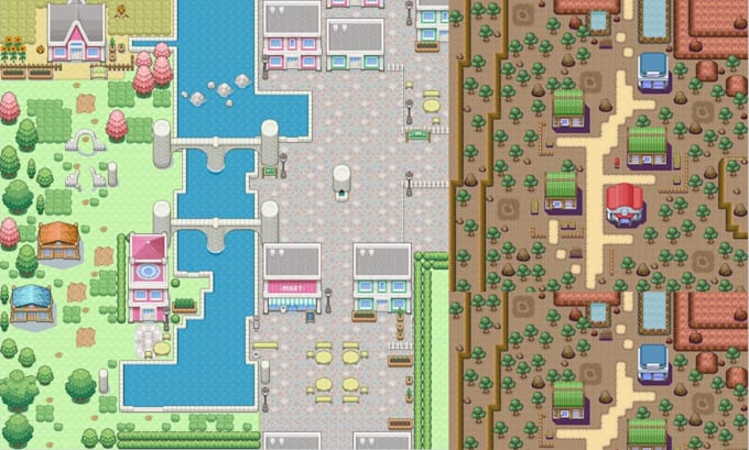 create custom pokemon tileset, tilemap, overworld sprite, pixel game background