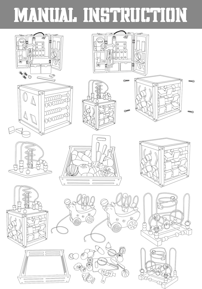 create product assembly instruction, guides and step by step instruction manual