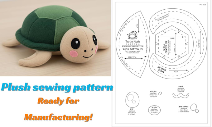 design custom plush toy sewing patterns for stuffed animals production