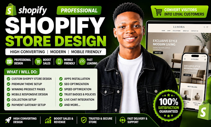 design shopify store product page banner payment gateway