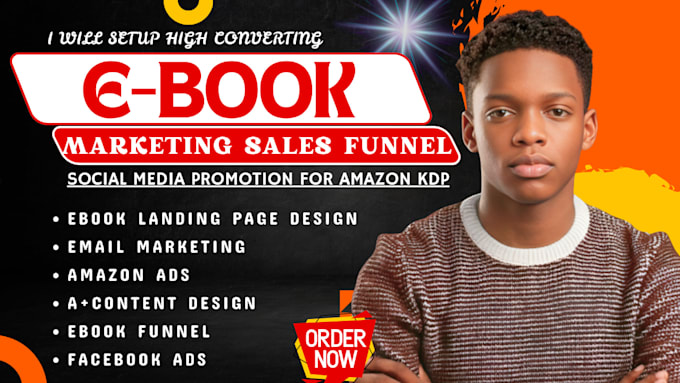 setup ebook marketing sales funnel, ebook landing page, promotion for amazon kdp