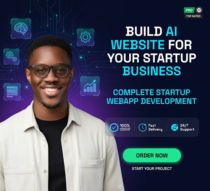 build ai website for your startup business, complete startup webapp development