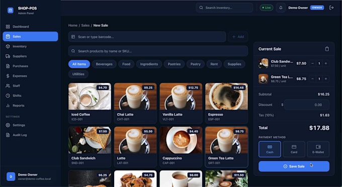 deploy a complete pos system with inventory for your shops