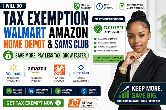 do tax exemption for walmart amazon home depot and sams club