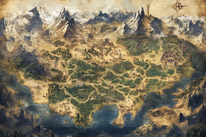make fantasy map illustration