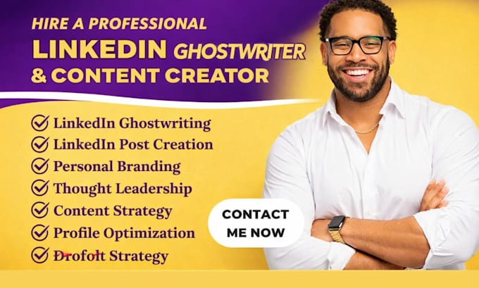 be your linkdein marketing manager, linkedin ghostwriter, and content creator