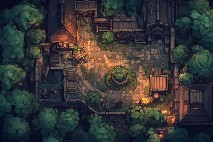 create a custom fantasy world map or rpg map illustration