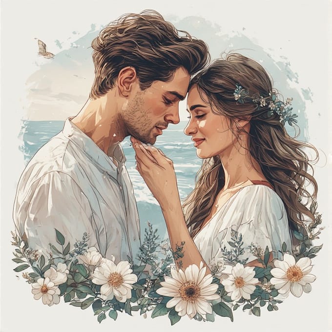 draw couple portrait illustration