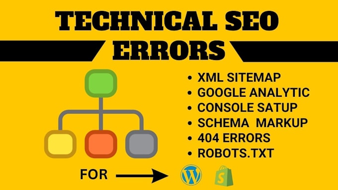 fix technical SEO issues, XML sitemap, 404 errors, google indexing,robots issues