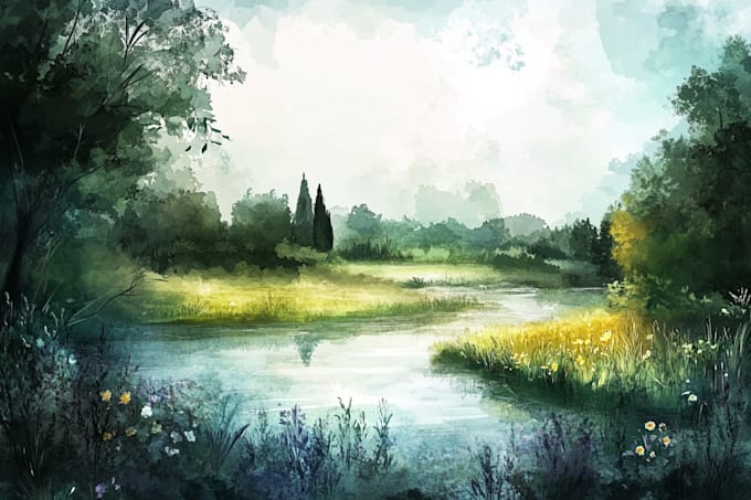 paint landscapes in watercolor