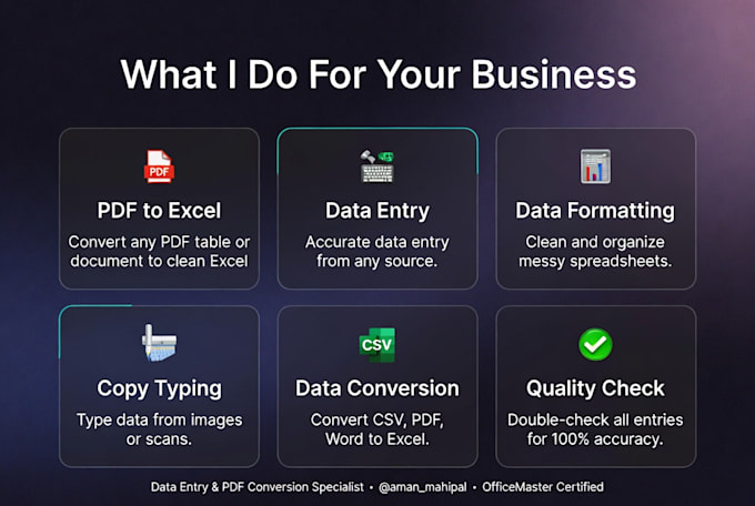 Convert pdf to excel and do accurate data entry for you by Aman_mahipal ...