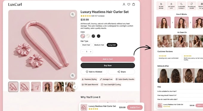 create a high converting shopify product page design