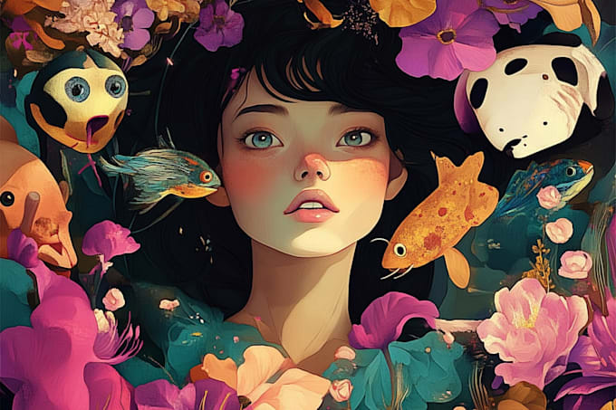 create a beautiful digital illustration
