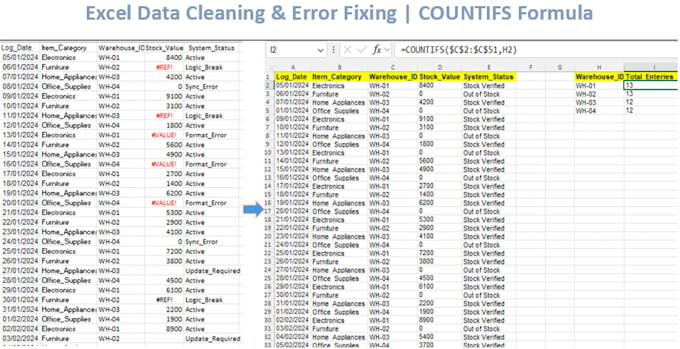 create and fix excel formulas functions and google sheets