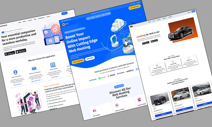 build a modern react next js website or landing page