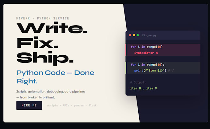 write or debug your python code