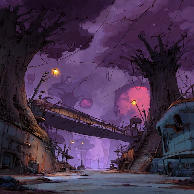 create 2d environment concept art, design, illustration