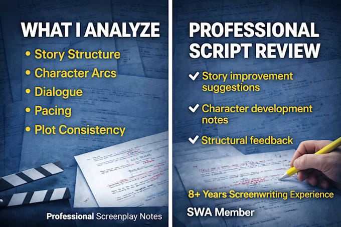 review your screenplay and provide professional script feedback