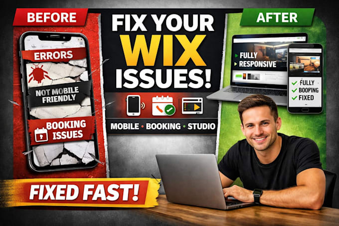 fix wix studio wix fix mobile responsive and fix wix booking issues