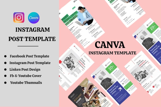 design editable canva instagram template, post design for an attractive feed