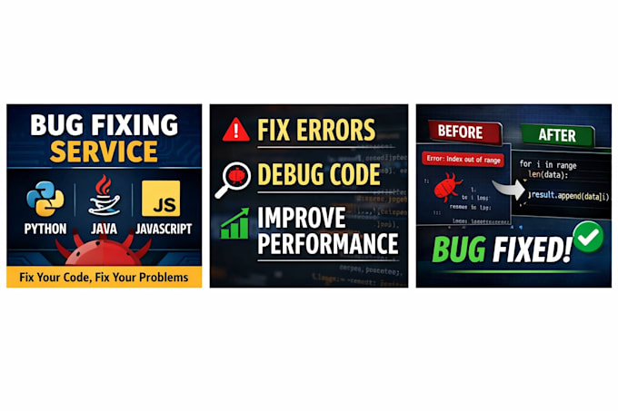 fix bugs in your python, java, or javascript code