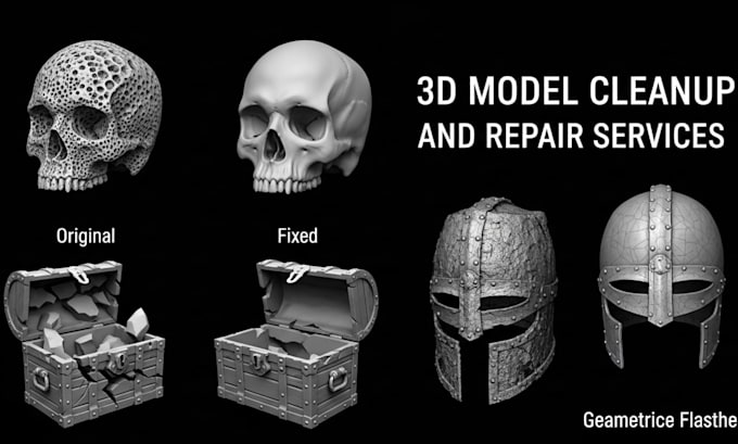 3d scan cleanup, stl designing, repair edit fix mesh, 3d scan for 3d printing