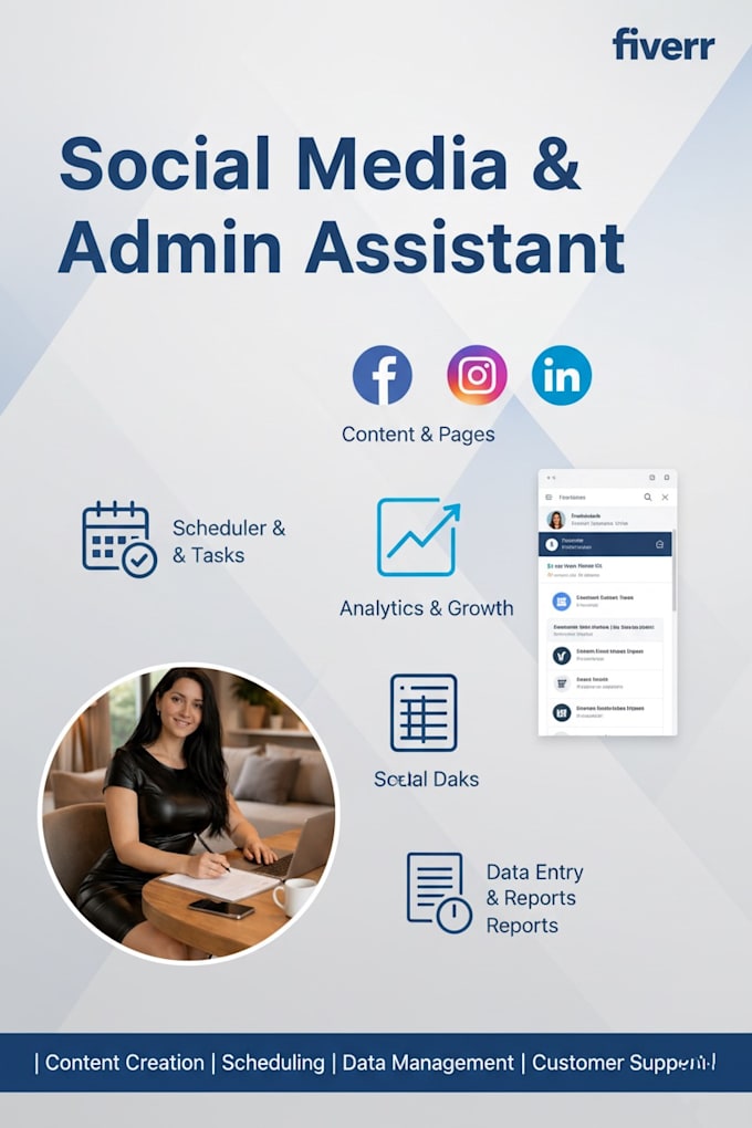 be your professional virtual assistant for admin support and social media