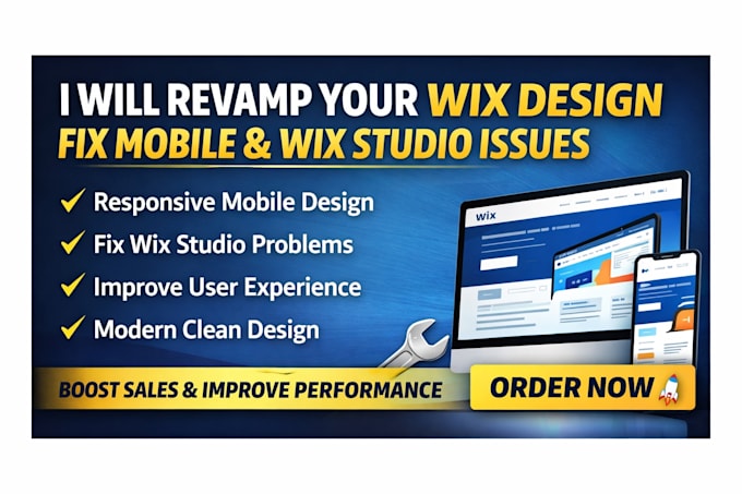 revamp wix website, fix wix mobile responsiveness and wix studio problems
