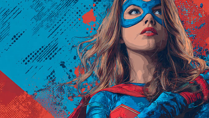 draw a superhero pop art portrait