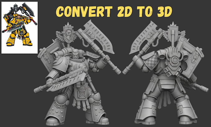 convert 2d to 3d printable model printable stylized character image to 3d model