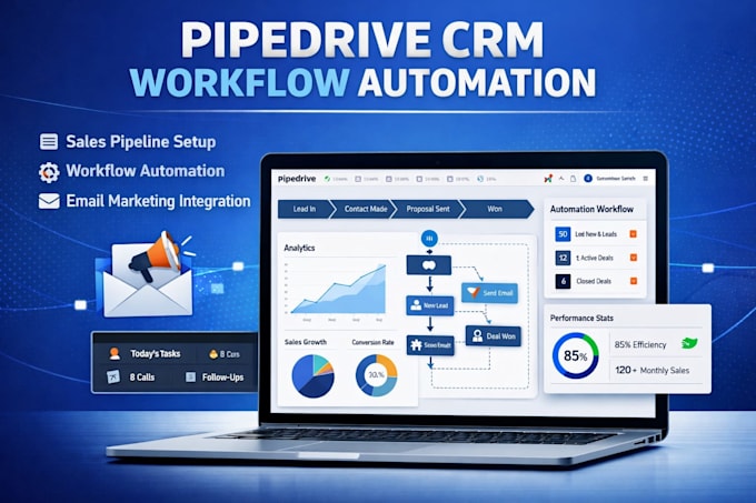pipedrive CRM, pipedrive workflow automation integrate pipedrive email marketing