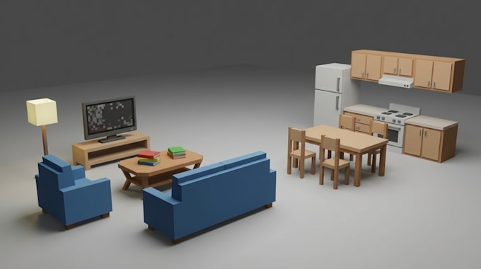 create low poly game assets