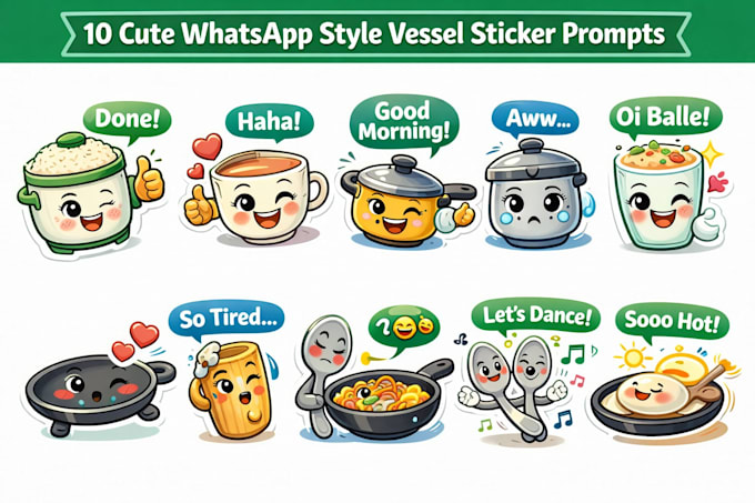 create funny whatsapp style vessel utensil sticker pack