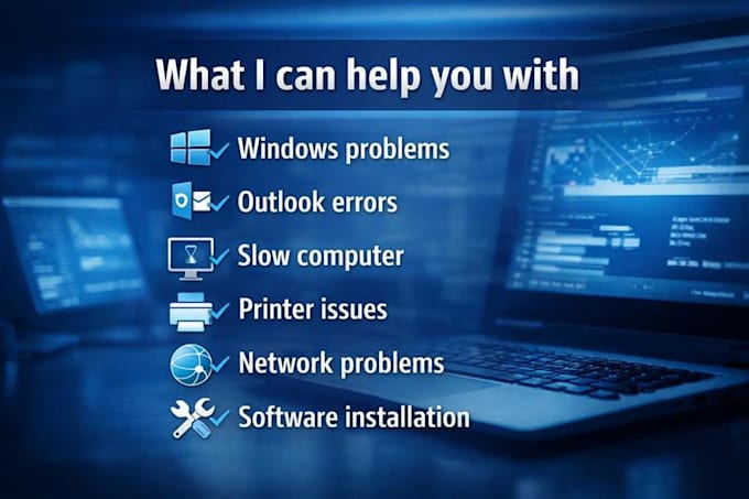 fix windows PC, outlook, and network issues with remote IT support