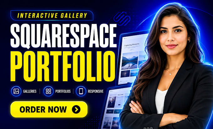 squarespace website interactive image galleries, portfolio display page design