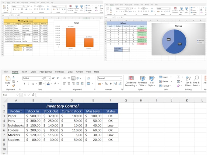create excel spreadsheets with formulas and charts