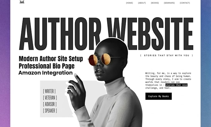 build responsive modern book author or ebook website